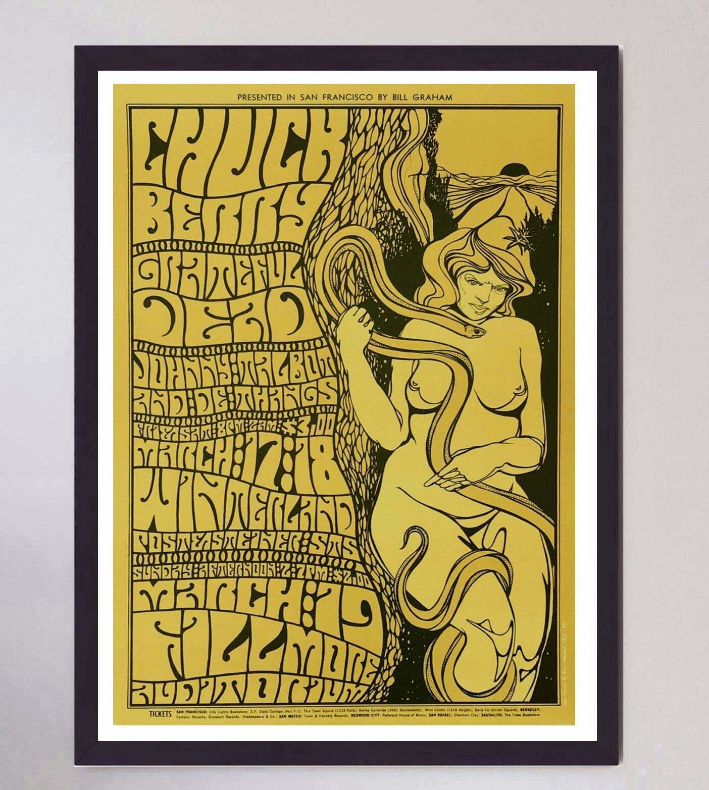 Chuck Berry & The Grateful Dead   Fillmore Auditorium Original Vintage Poster photo furniture