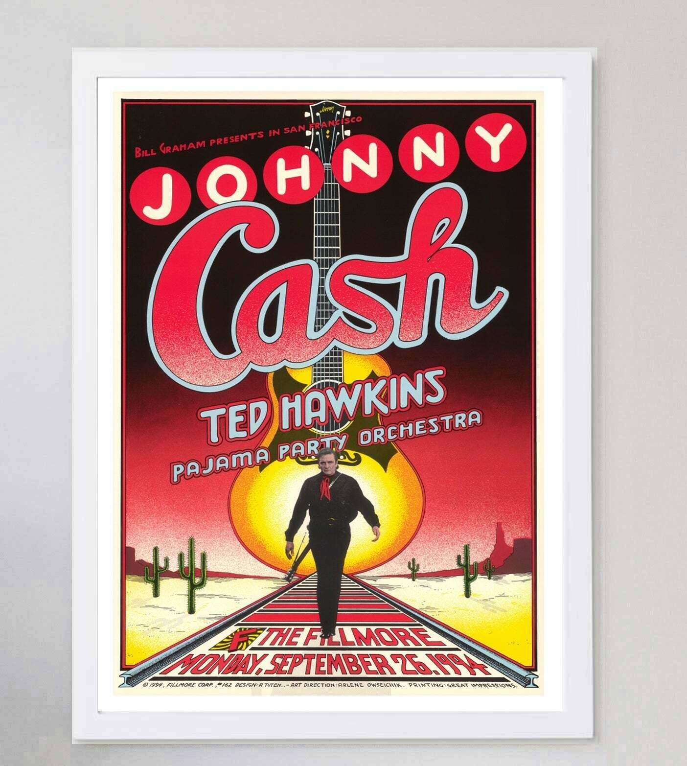 Johnny Cash   The Fillmore  Original Vintage Poster photo for sale