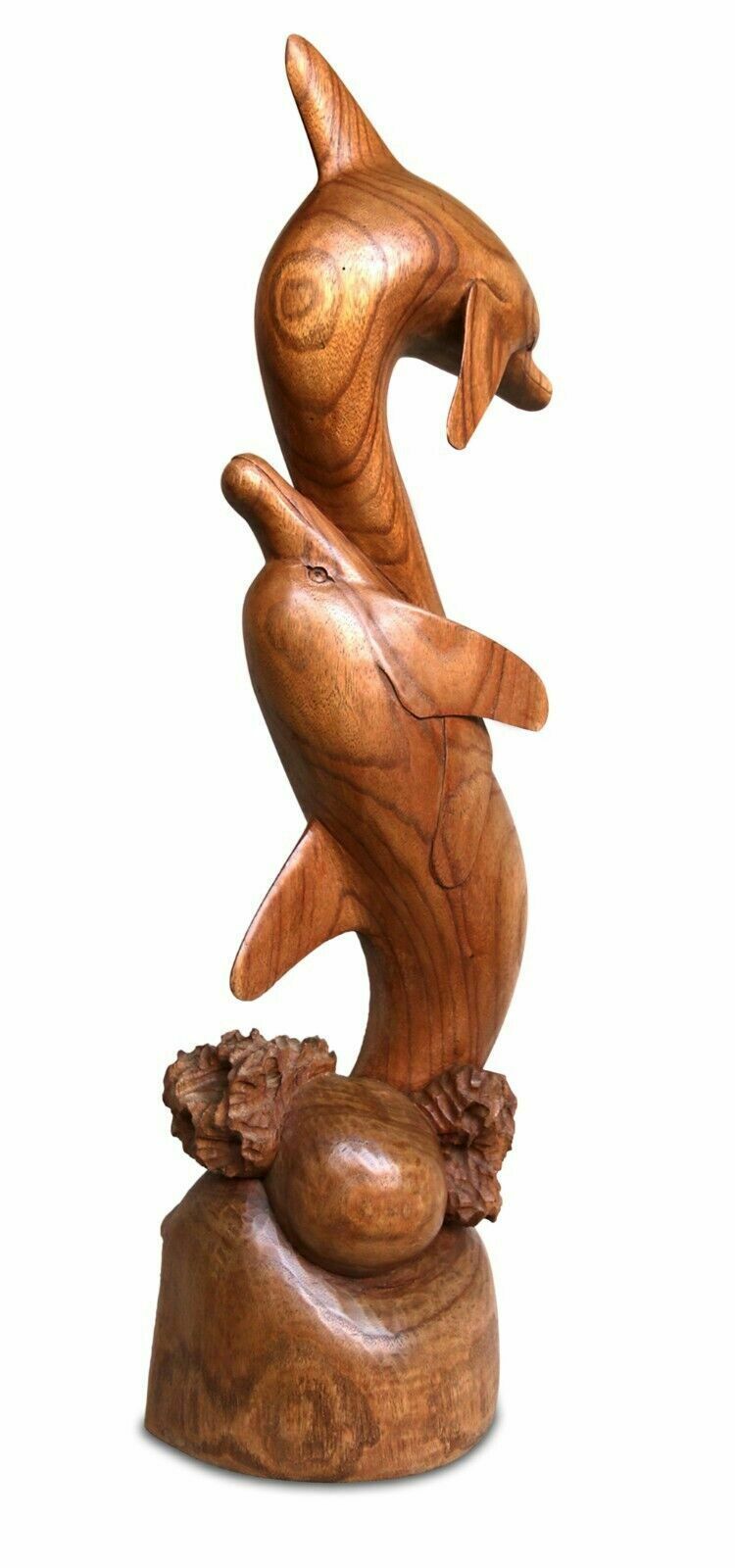 Indonesian Sculpture Of Two Entwined Dolphins, 1980s