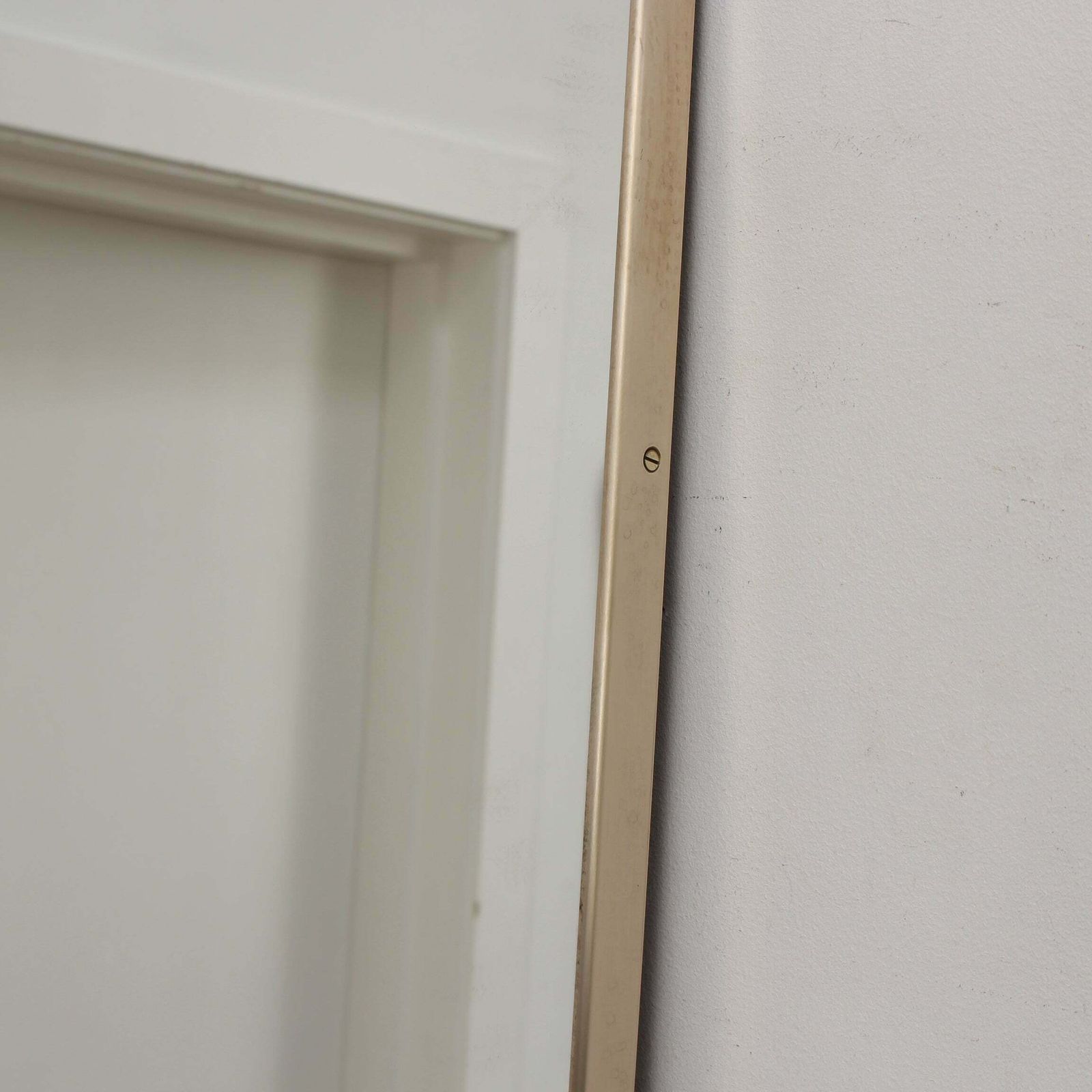 2800.0 Mid Century Italian Wall Mirror With Brass Frame (Circa 1950s)   Large photo