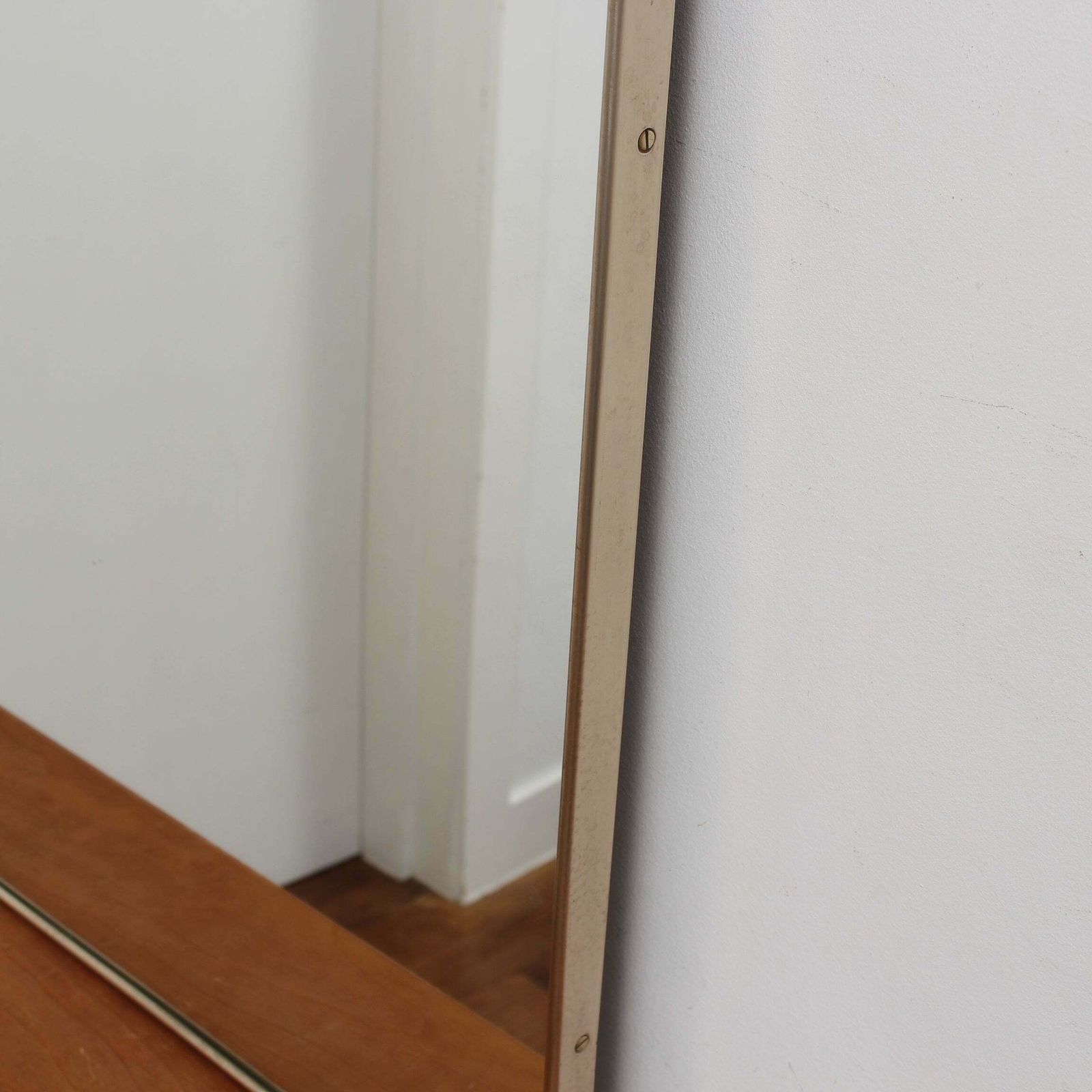 photo buy Mid Century Italian Wall Mirror With Brass Frame (Circa 1950s)   Large