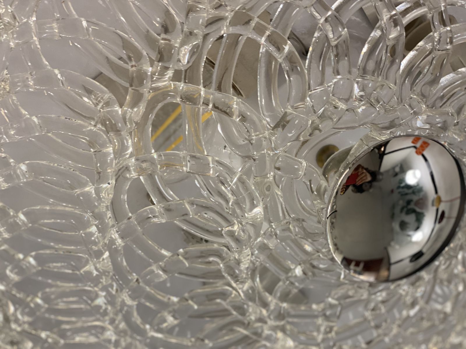 photo vinterior Contemporary Transparent Filigree Flush Mount In Murano Glass