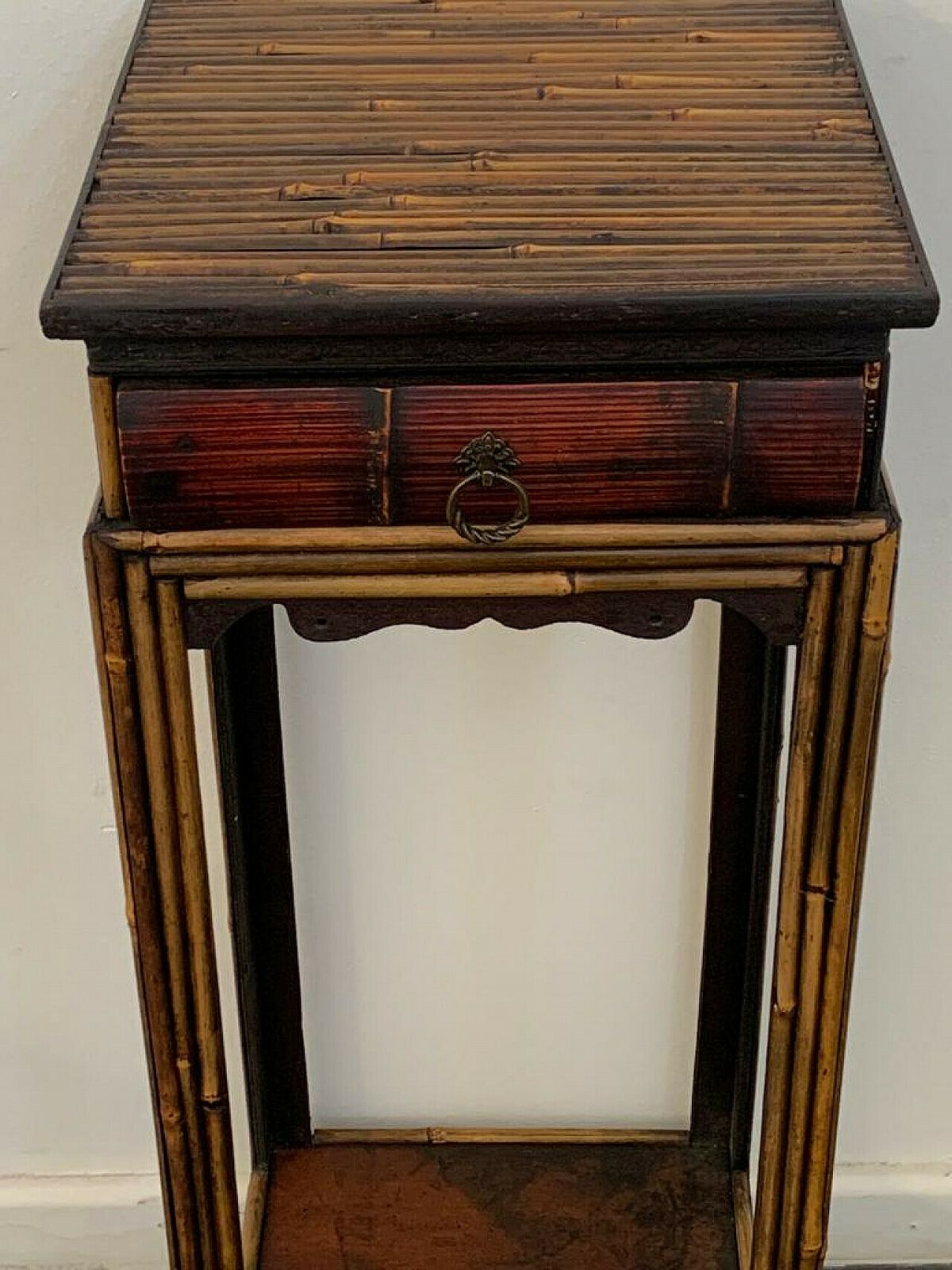 Bamboo Side Table In The Chinoserie Style, 1980s photo Furniture