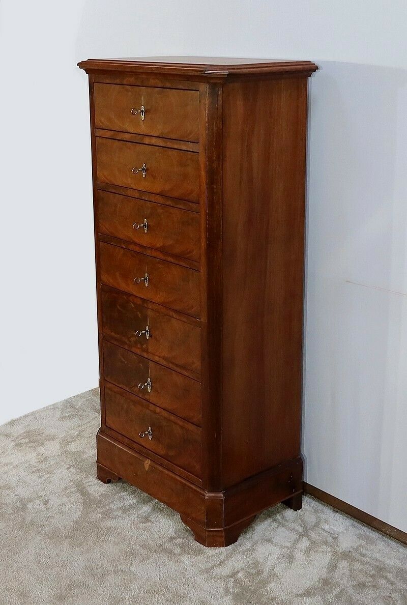 Narrow Semainier In Mahogany   Late 19th Century photo furniture