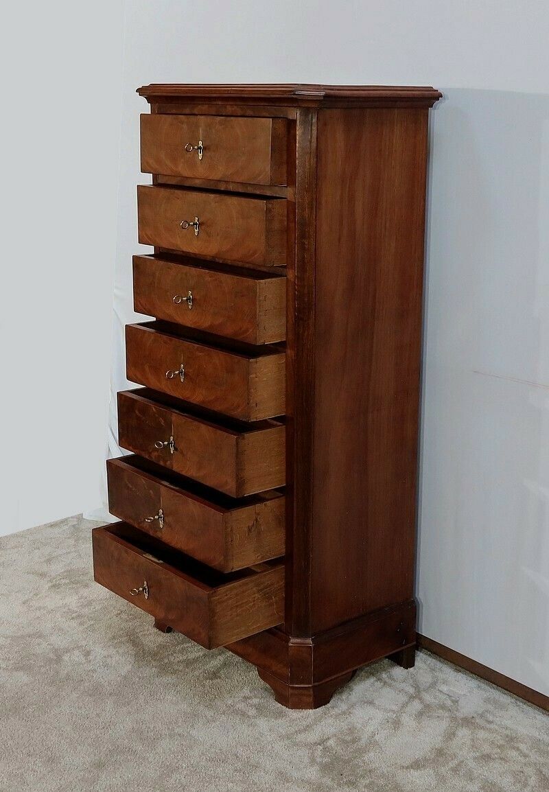 Narrow Semainier In Mahogany   Late 19th Century photo for sale