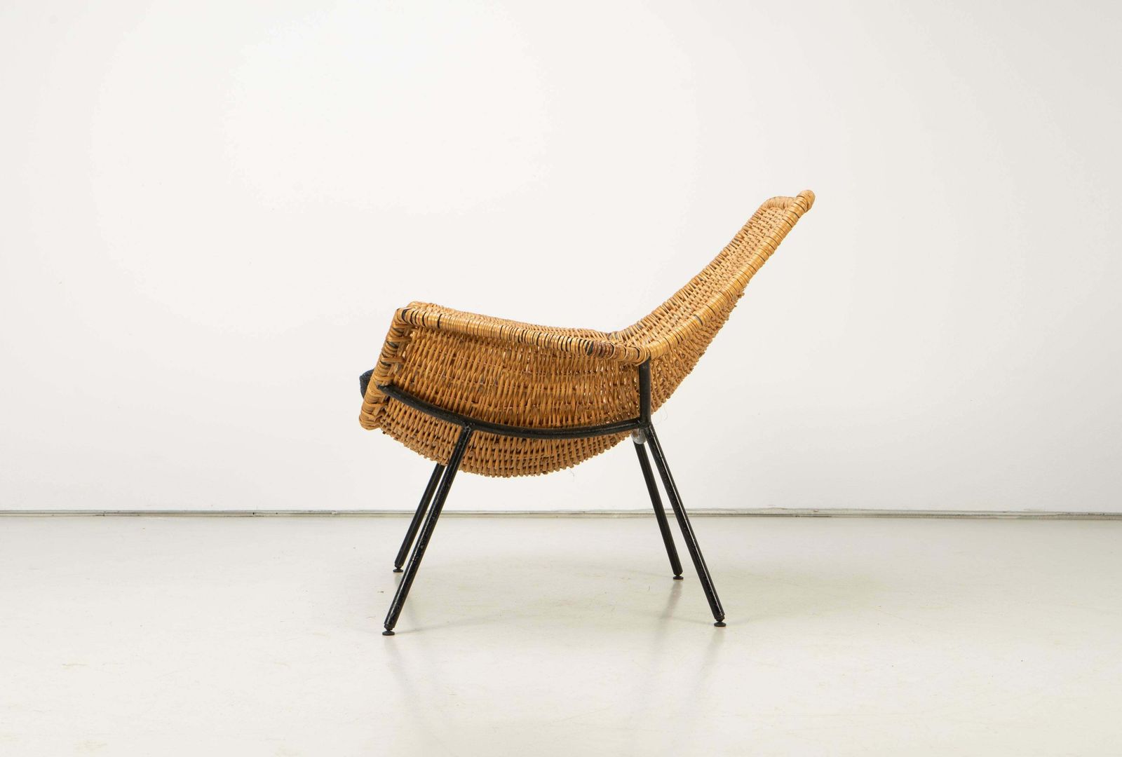 Mid Century Modern Rattan Lounge Chair By Giancarlo De Carlo, Italy, 1954 photo 6395.0
