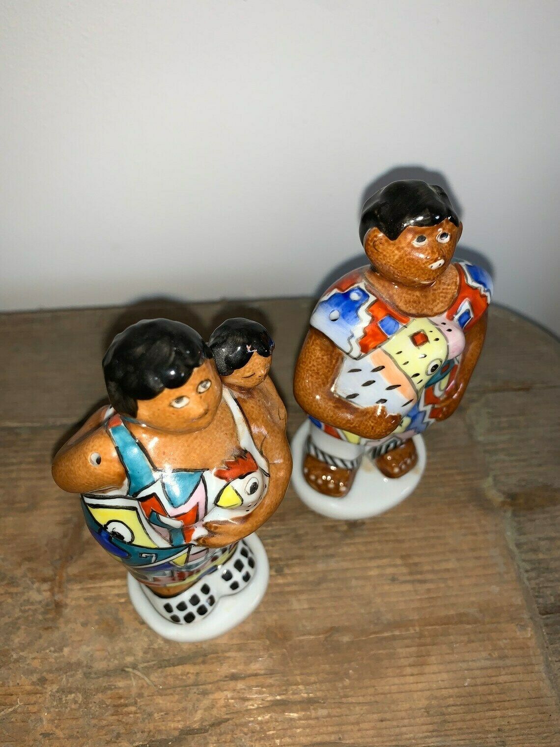 Rare Villeroy And Boch 1748 Vintage 1980s German Salt And Pepper Pots Tribal Vintage Pottery Art Kitchen Ware photo 55.0