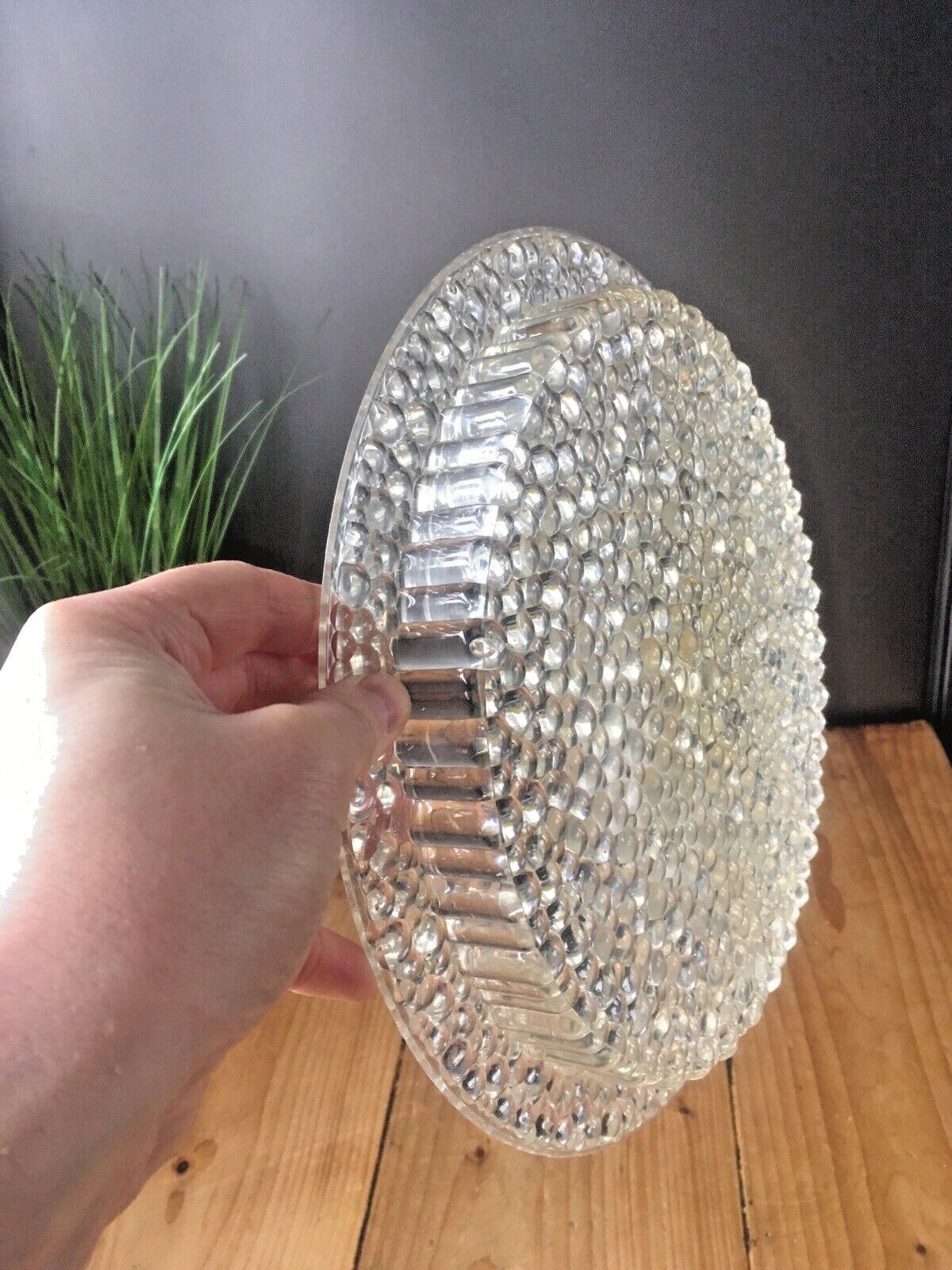 160.0 Mid Century 60's Tassel Fabric Knobbly Plastic Scandi Ceiling Light Lamp Shade photo