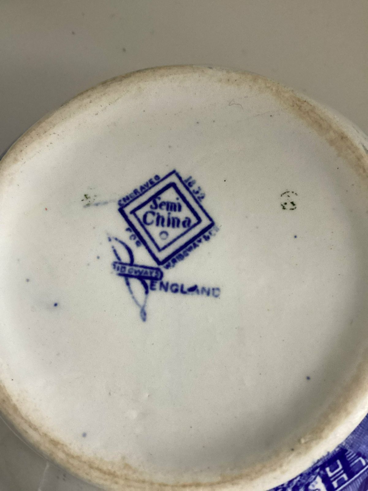 Antique W Ridgeway Semi China Willow Blue And White Sugar Bowl Lidded Pot Willow Blue Early Example 1850 1899 photo Home Decor