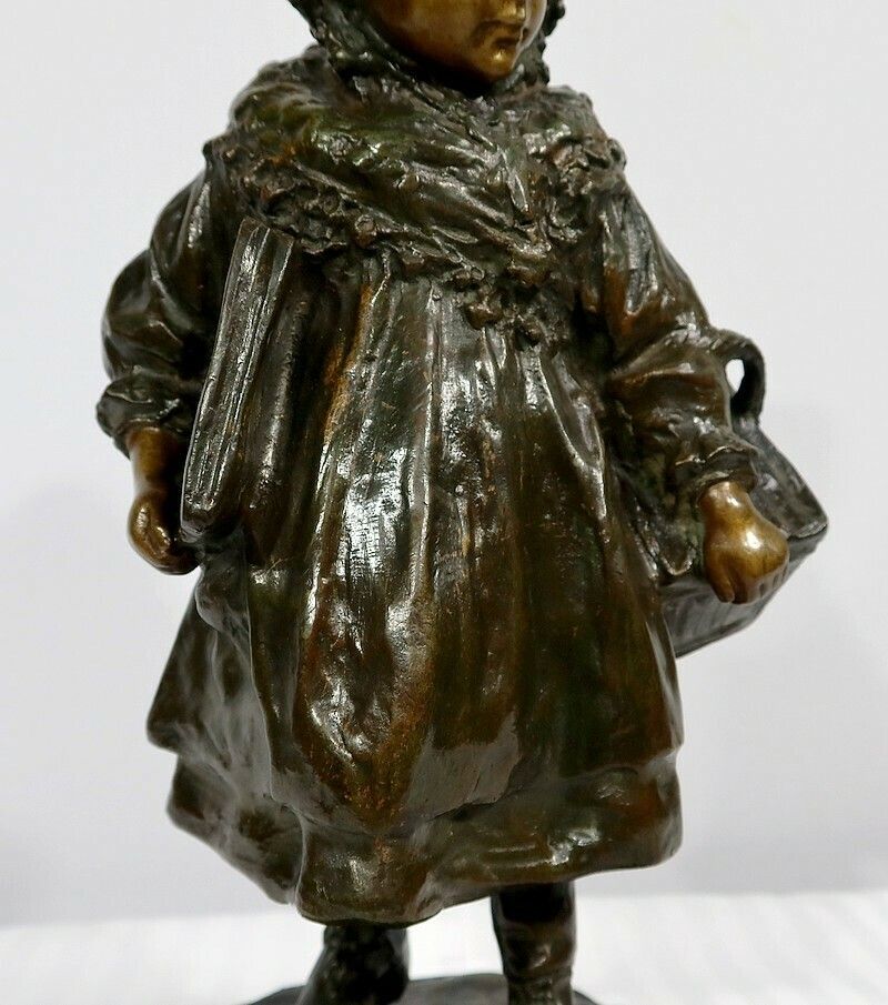 2502.9 Bronze "The Schoolgirl", By J. Cardona, After Pascau   Early 20th Century photo
