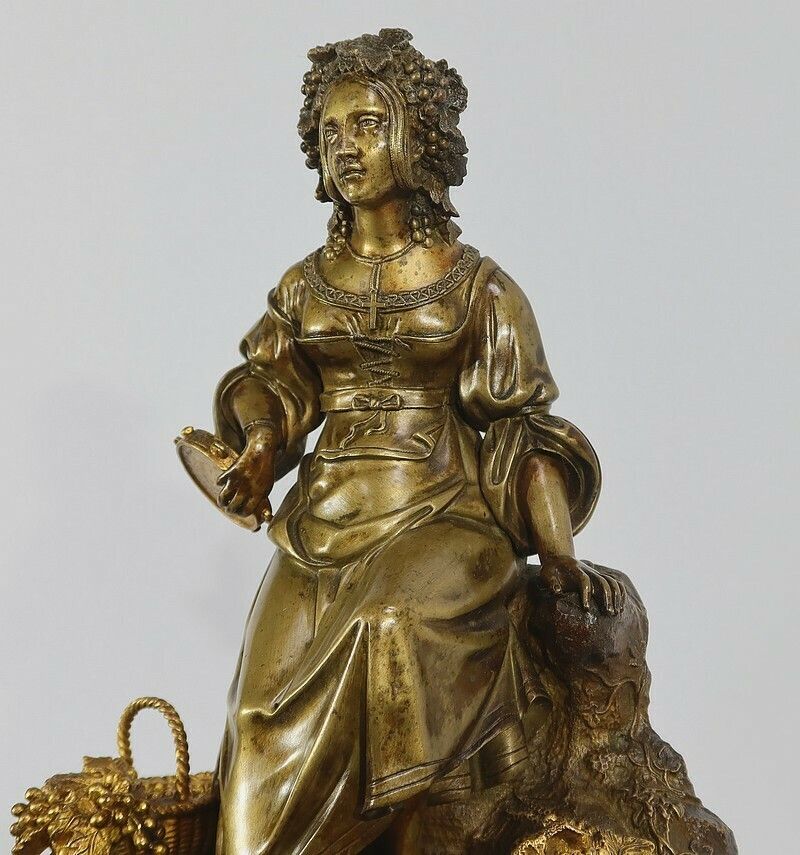 Marble And Bronze Pendulum, Louis XVI Style, Restoration Period – Early 19th Century photo buy