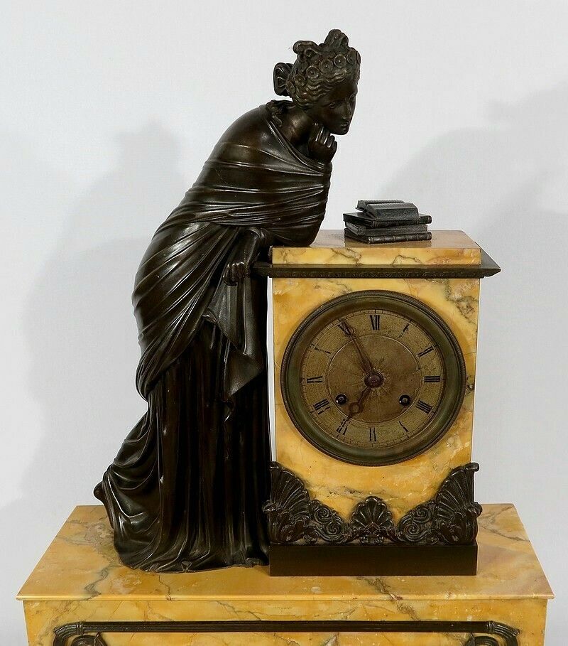 Important Mantelpiece Set In Yellow Siena Marble And Patinated Bronze, Empire Period, Early 19th Century photo 4326.0