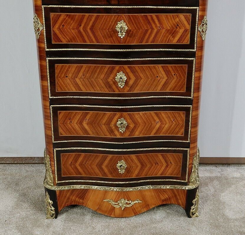 photo vinterior Semainier Secretaire In Precious Wood, Napoleon III Period   Mid 19th Century
