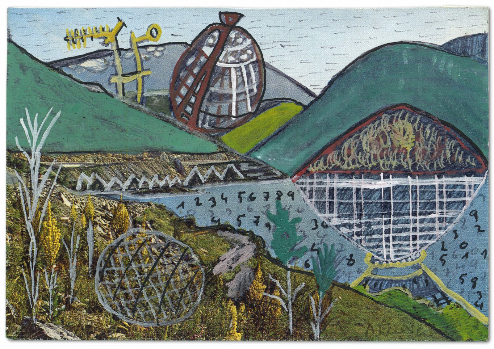 Antonio Fernandez Molina, “Vale De Tena #6”, C.1975, Original Signed Mixed Media Outsider Collage