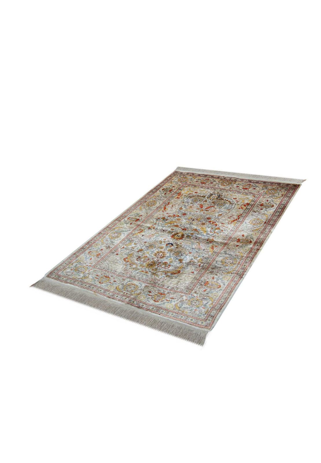 Handmade Carpet Pure Silk Rug, Elegant Turkish Herekeh Oriental Rugs photo furniture