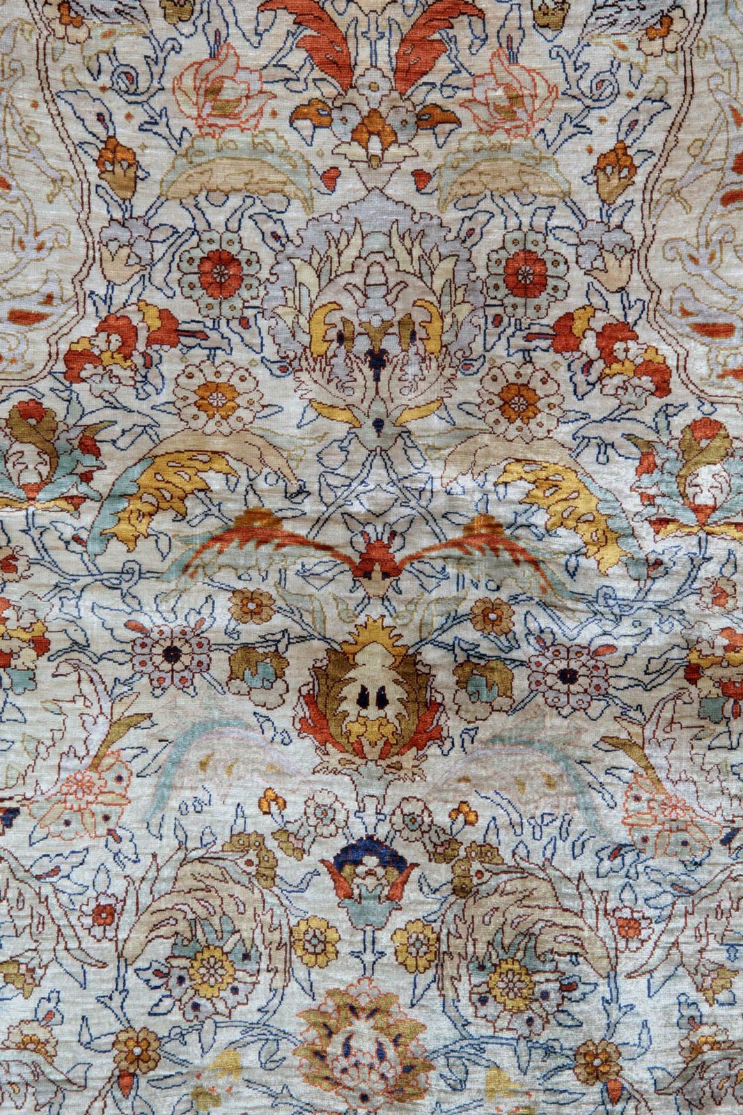 Handmade Carpet Pure Silk Rug, Elegant Turkish Herekeh Oriental Rugs photo for sale