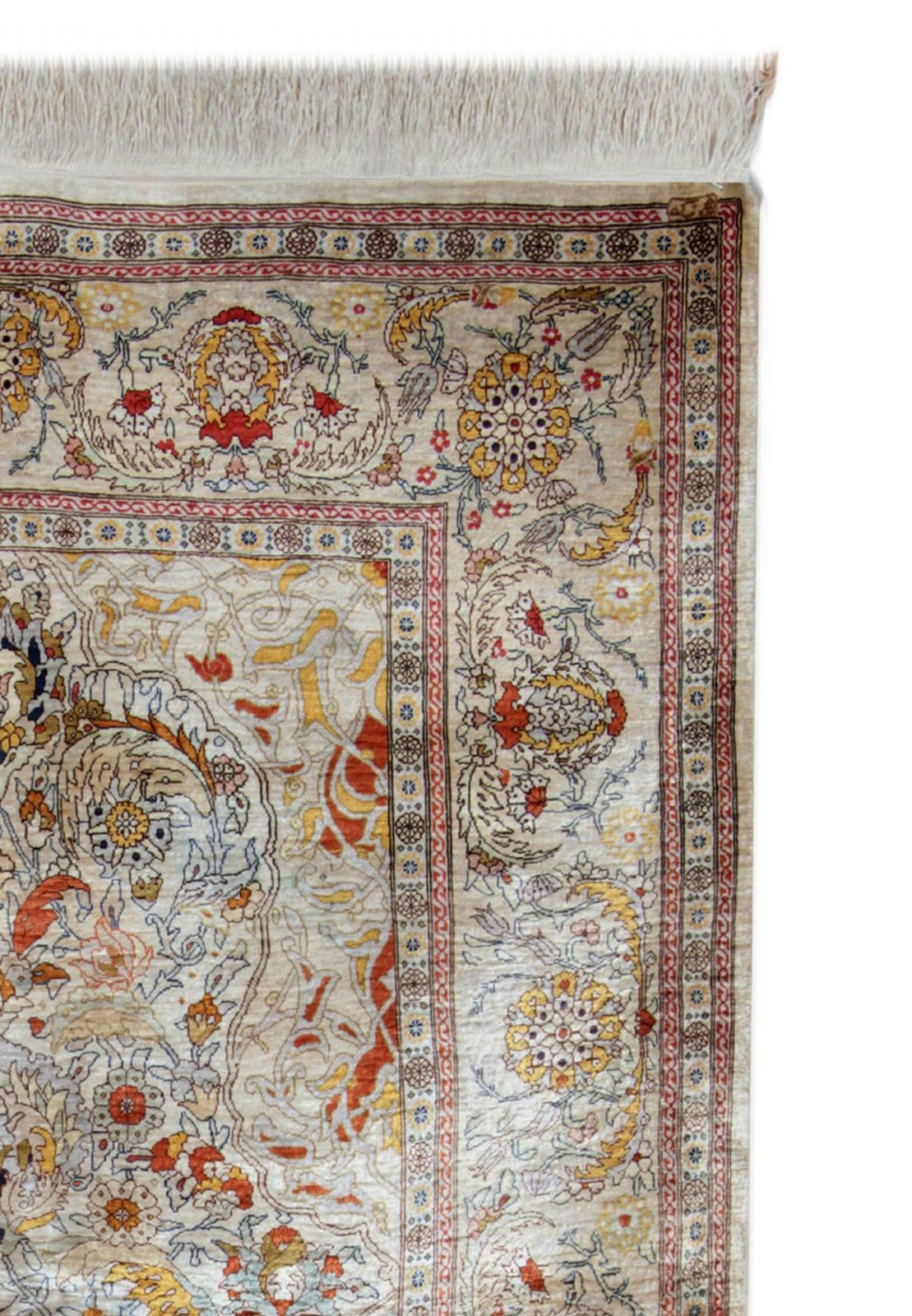 photo furniture Handmade Carpet Pure Silk Rug, Elegant Turkish Herekeh Oriental Rugs