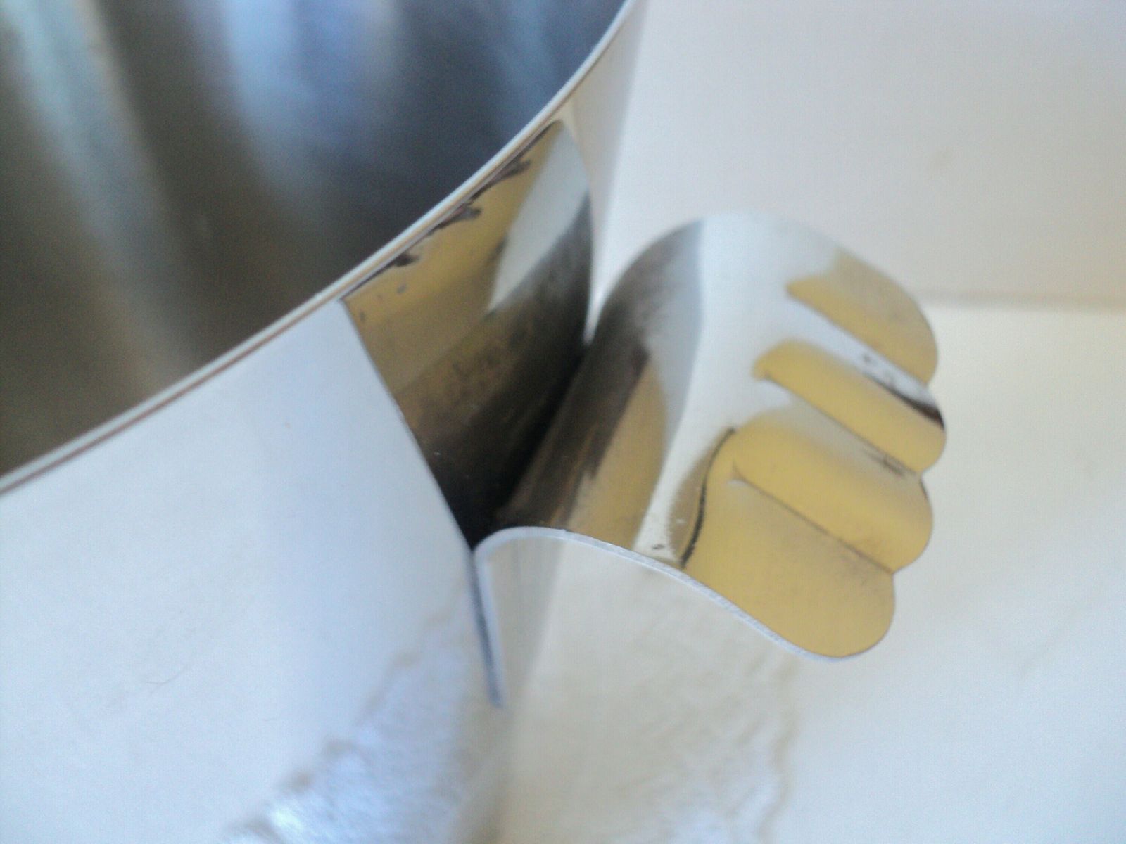 Vintage French Modernist Polished Steel/ Champagne / Wine Bucket / Bottle Holder/ 18/10 Steel Remy Letang photo 92.0