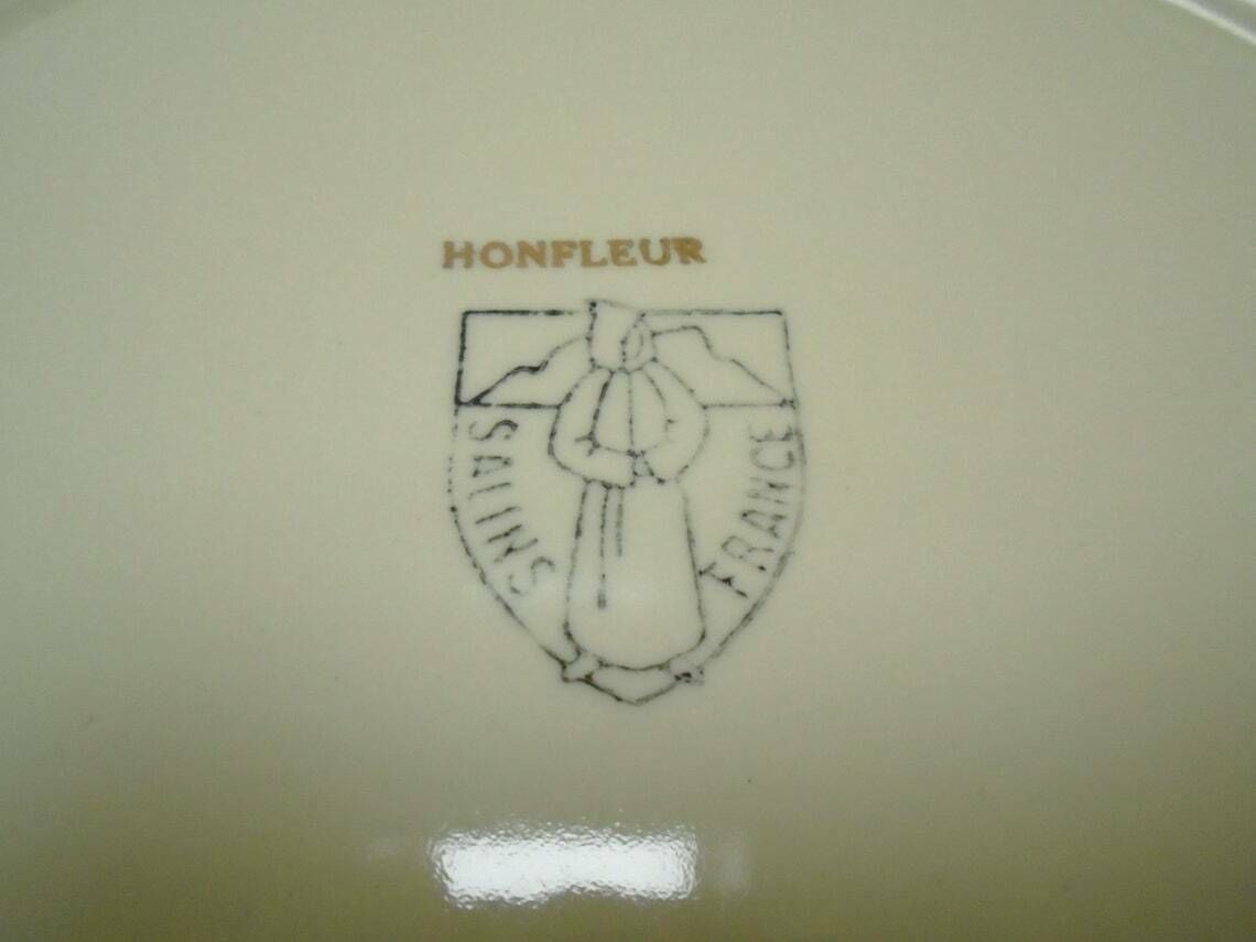 Antique French Cake Plate Honfleur By Salins France Collectible Floral Garland Gilded Plate Dresser Plate Petit Four Server photo buy