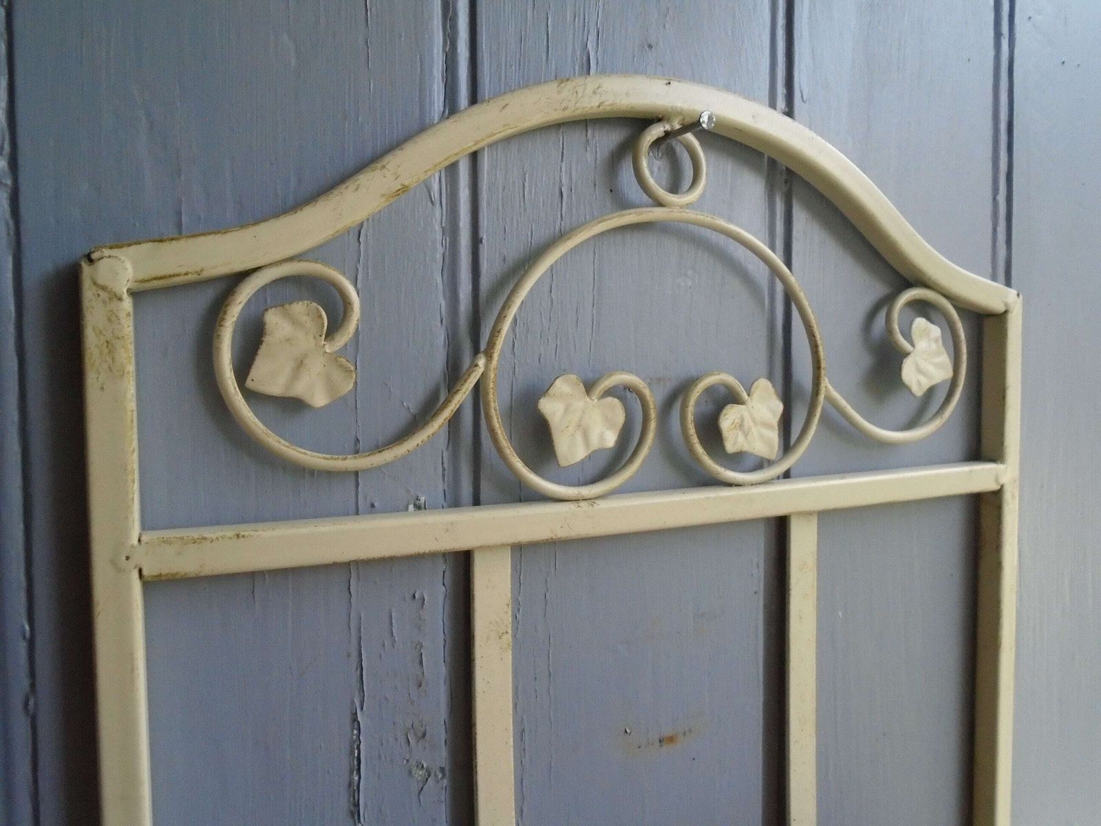 Vintage French Iron And Split Bamboo Cane Magazine Rack, 1920s Art Nouveau Style Wall Hung Rack photo Home Decor