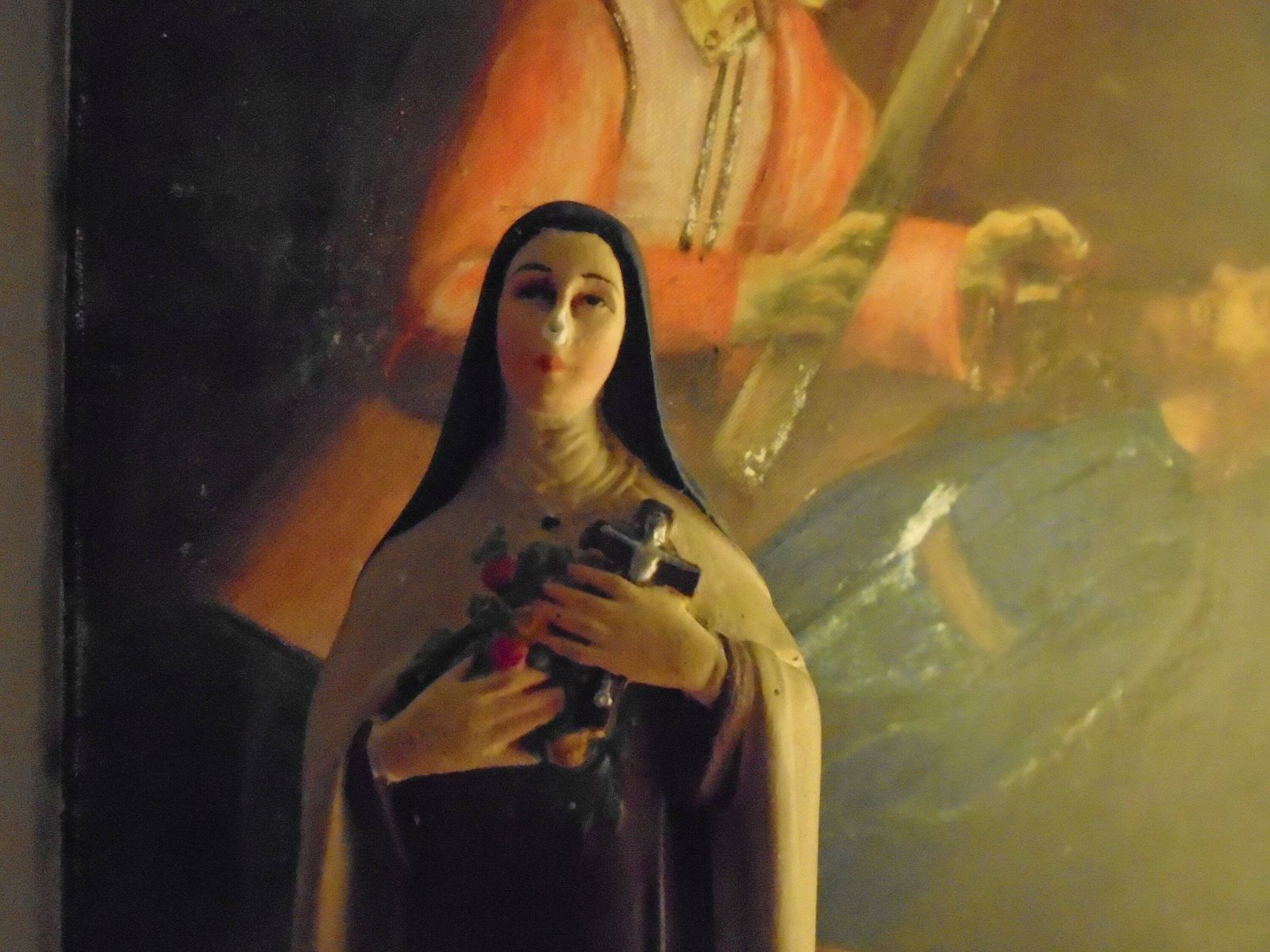 Antique French Chalk / Plaster Statue Of St. Therese Of Lisieux, Signed By Artist Corneille, Toulouse, 8.5 Inch photo furniture