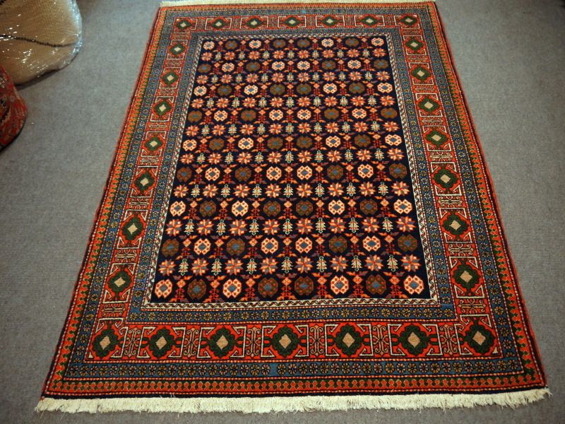 Chi Chi Shirvan Caucasian Rug Vintage 6.3 X 4.5 Ft Blue Orange Green photo Textiles