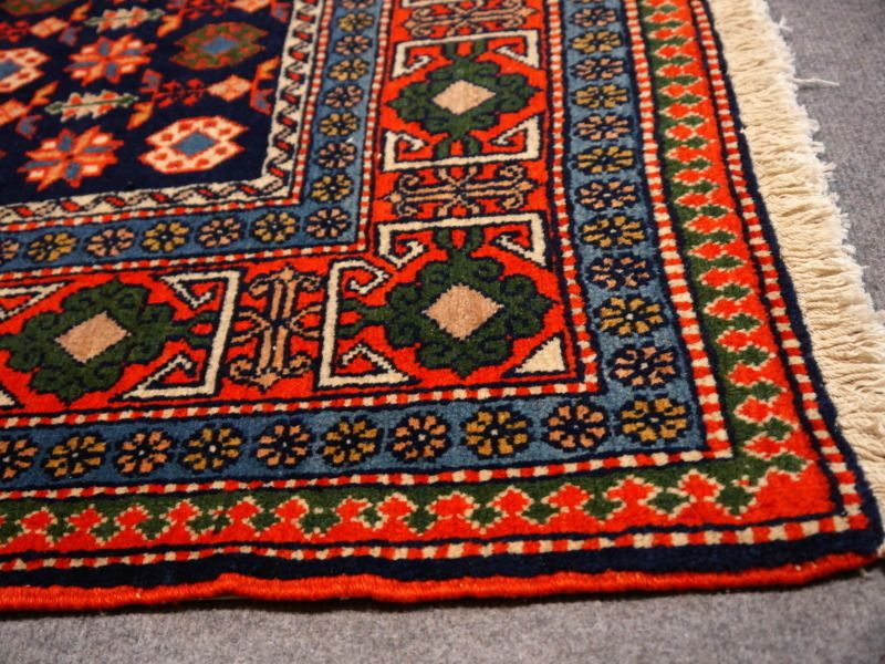 Chi Chi Shirvan Caucasian Rug Vintage 6.3 X 4.5 Ft Blue Orange Green photo vintage