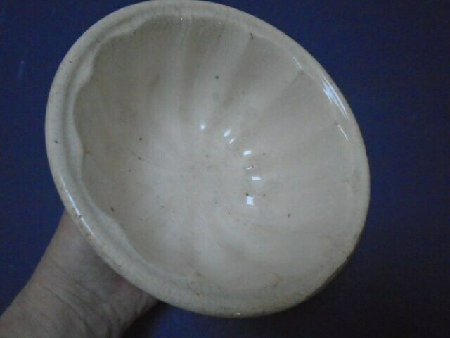 Antique French Stoneware Jelly / Jello Mold / Rustic Farmhouse Round Ceramic Mould photo Home Decor