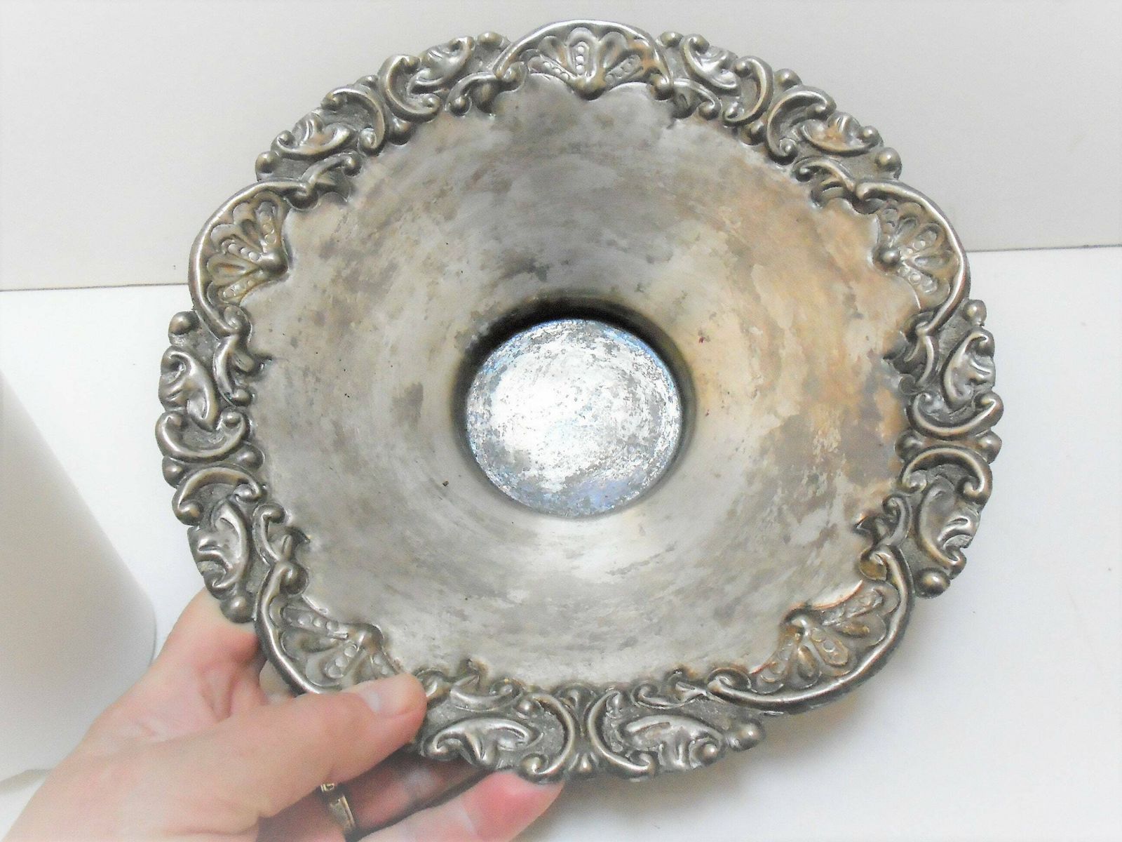 Antique French Metal Art Nouveau Silver Candle Holder, Circa 1920s, Wine Bottle Tray photo furniture