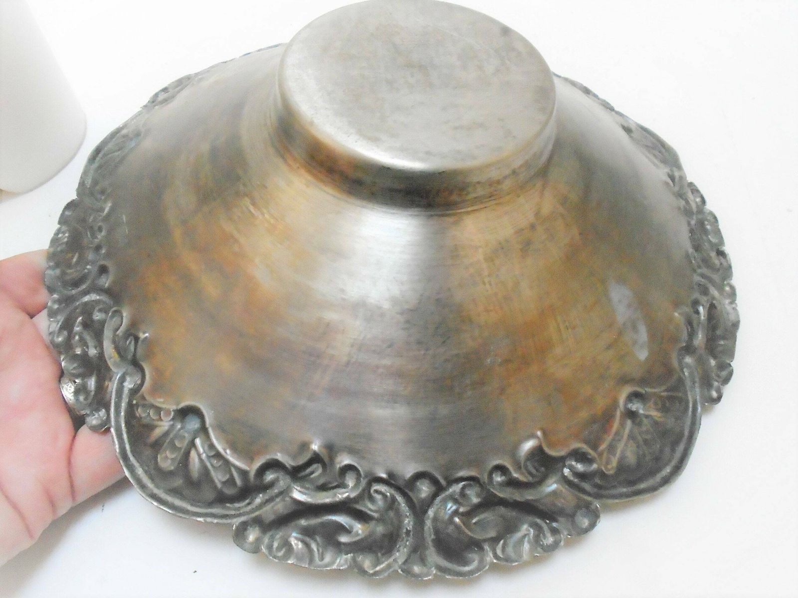 Antique French Metal Art Nouveau Silver Candle Holder, Circa 1920s, Wine Bottle Tray photo buy