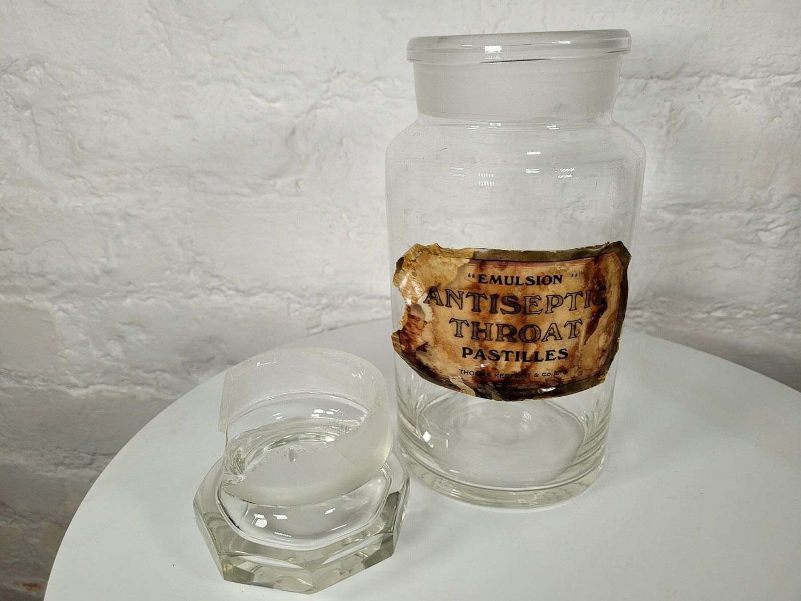 Antique Glass Apothecary Jar / Antique Pharmacy Bottles / Antique Glass