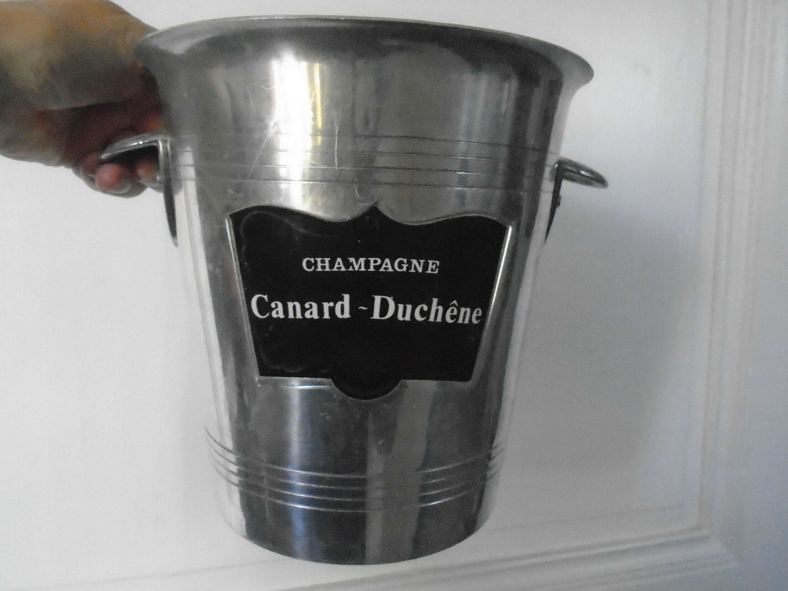 Vintage French Champagne Bucket / Cooler, Polished Aluminum, Canard Duchene Wine Cooler