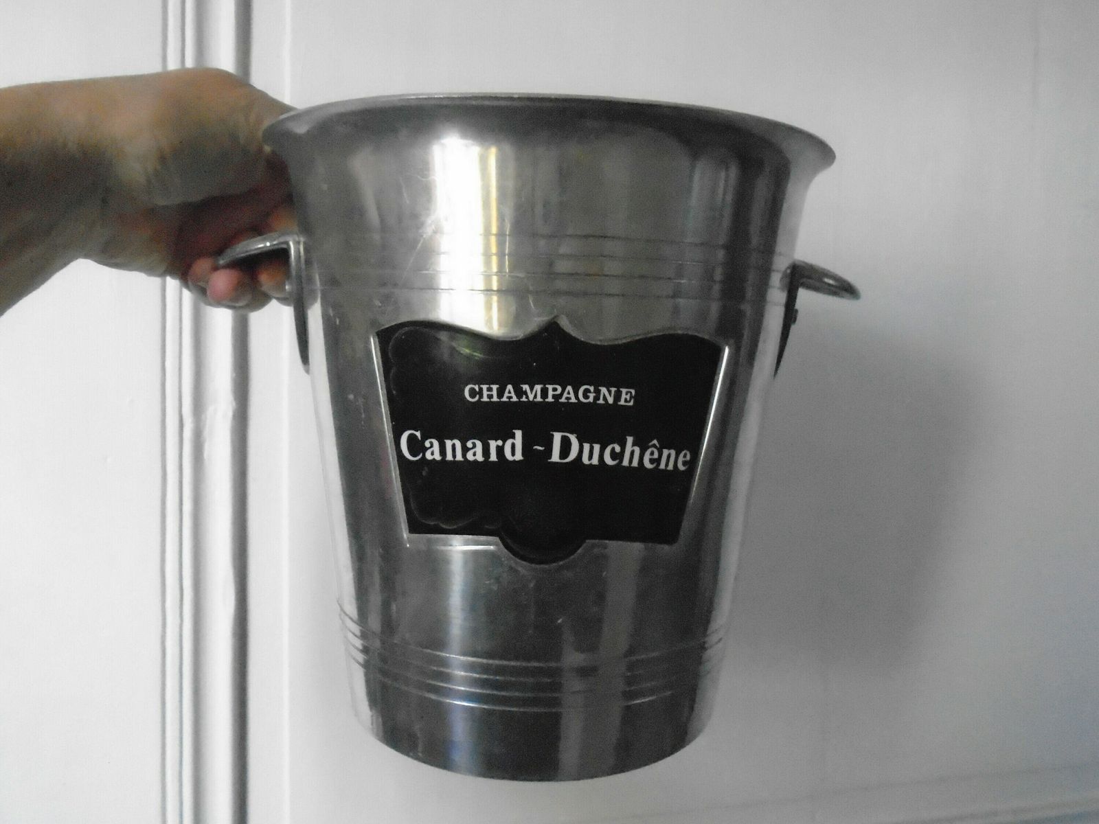 Vintage French Champagne Bucket / Cooler, Polished Aluminum, Canard Duchene Wine Cooler photo vintage