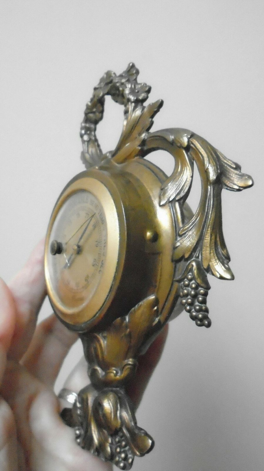 Antique French Maxant, Paris, Bronze Barometer, Hollywood Regency / Rococo Style Temperature Gauge, Art Nouveau Decor, Louis Maxant photo vinterior