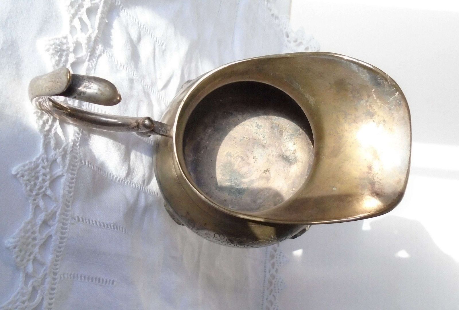 Gorgeous Antique French Silver Plated Creamer Or Milk / Syrup / Honey Jug, Art Nouveau, 1920s, Sauce Jug photo buy