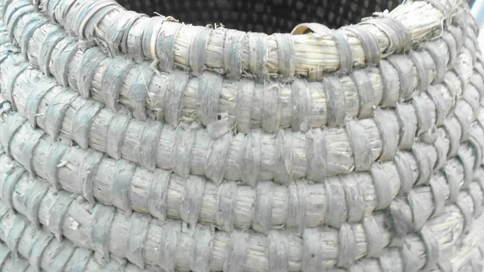 Antique French Rye Coiled Basket, Large Bourgne Woven Rye Grass, Wicker Decor photo vinterior