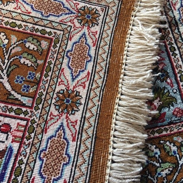 Qum Silk Rug 30 X 22 Inch / 75 X 57 Cm Fine Carpet photo vinterior