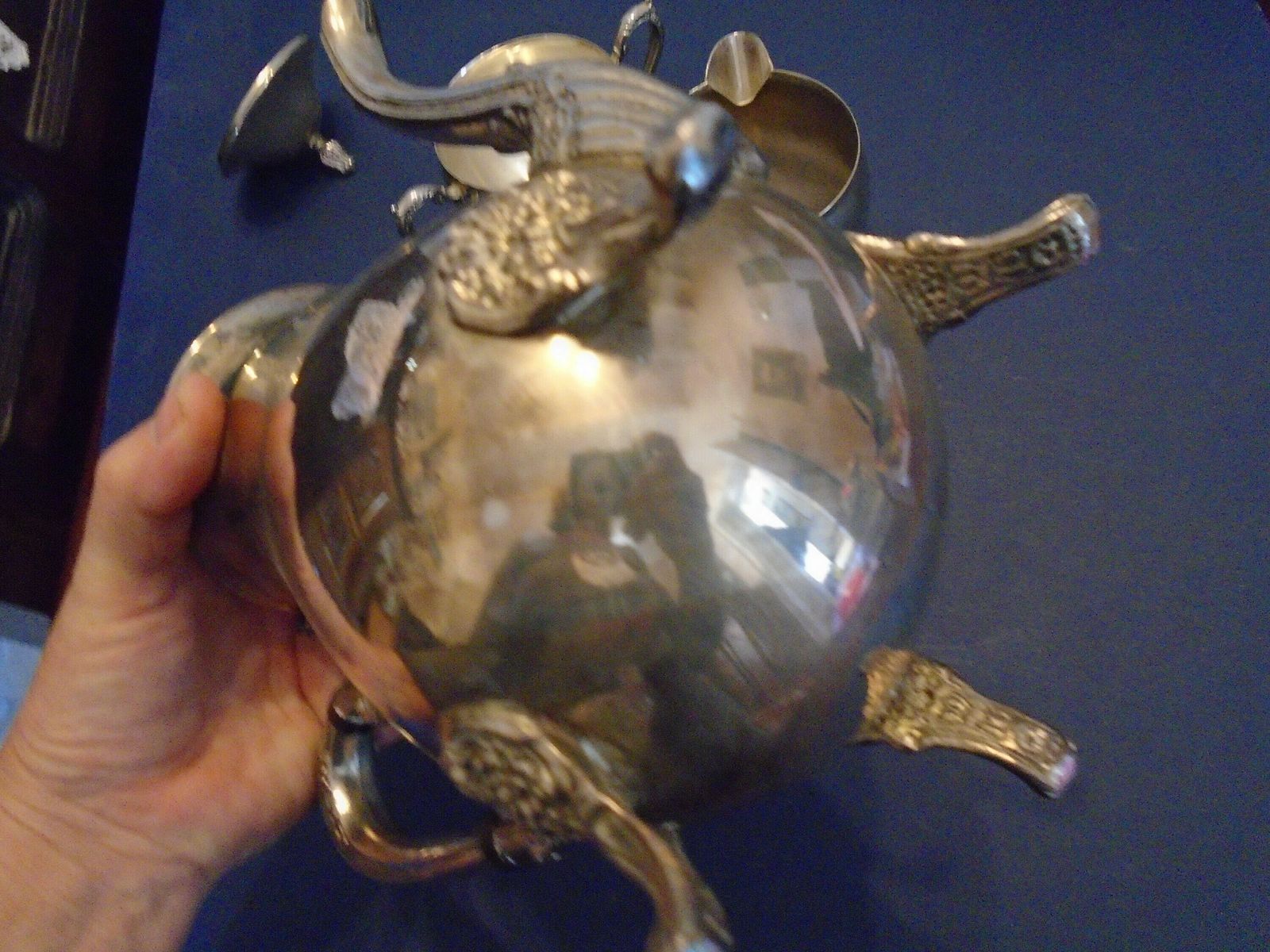 Antique French Silver Plated Art Nouveau Tea / Coffee Set, Tea/Coffee Pot, Sugar Basin And Milk Jug, 1920s photo vinterior