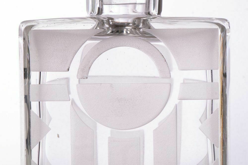 French Art Deco Modernist Silver Collared Decanter By Jean Luce C.1930 photo for sale