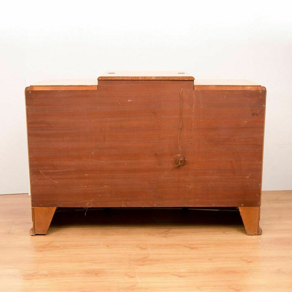 Art Deco Fall Front Cocktail Cabinet In Birdseye Maple By British Emanuel Furniture C.1930 photo 1850.0