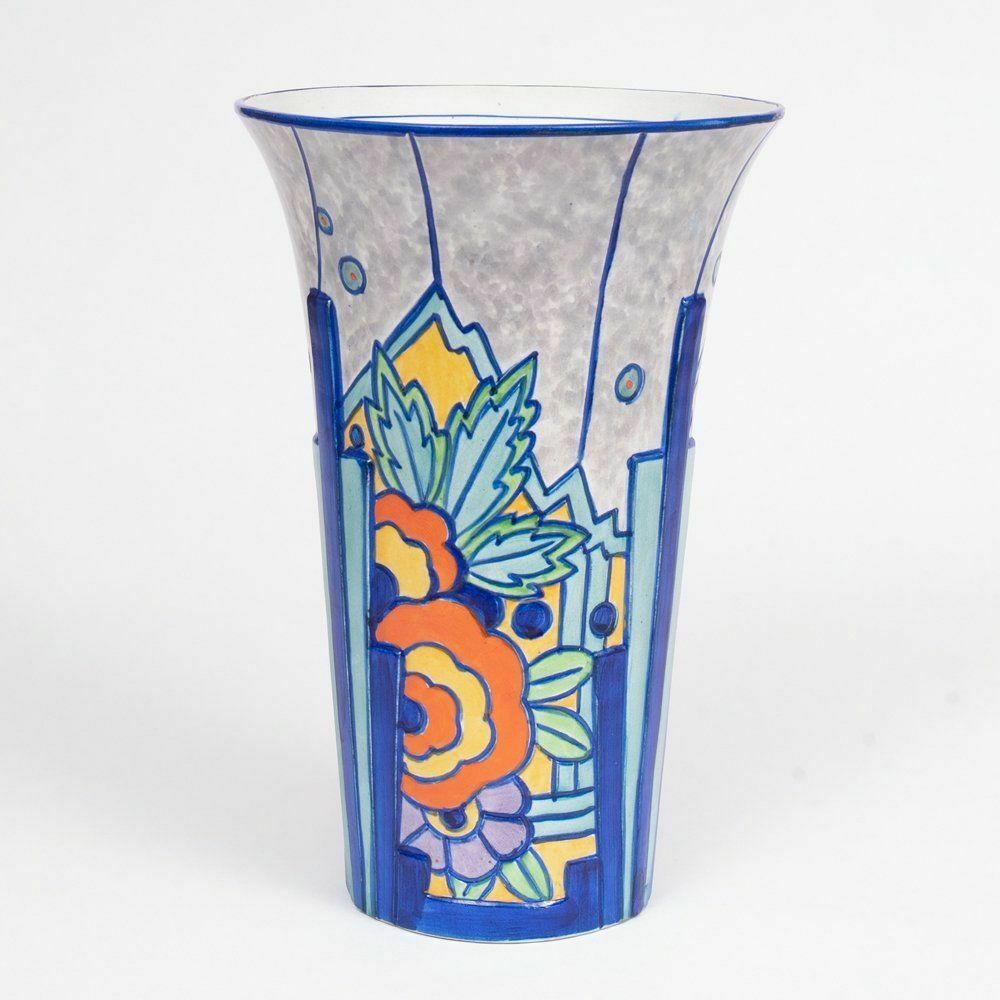 British Art Deco Hand Painted Vase C.1930