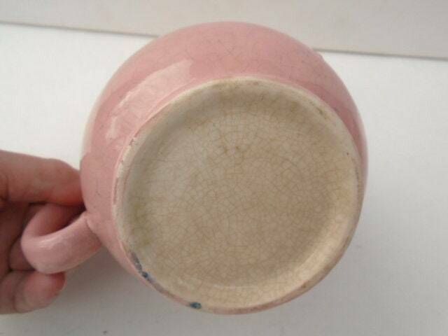 Vintage French Pink Creamer, Milk Jug, Sauce Boat, Tea Set Jug photo vinterior