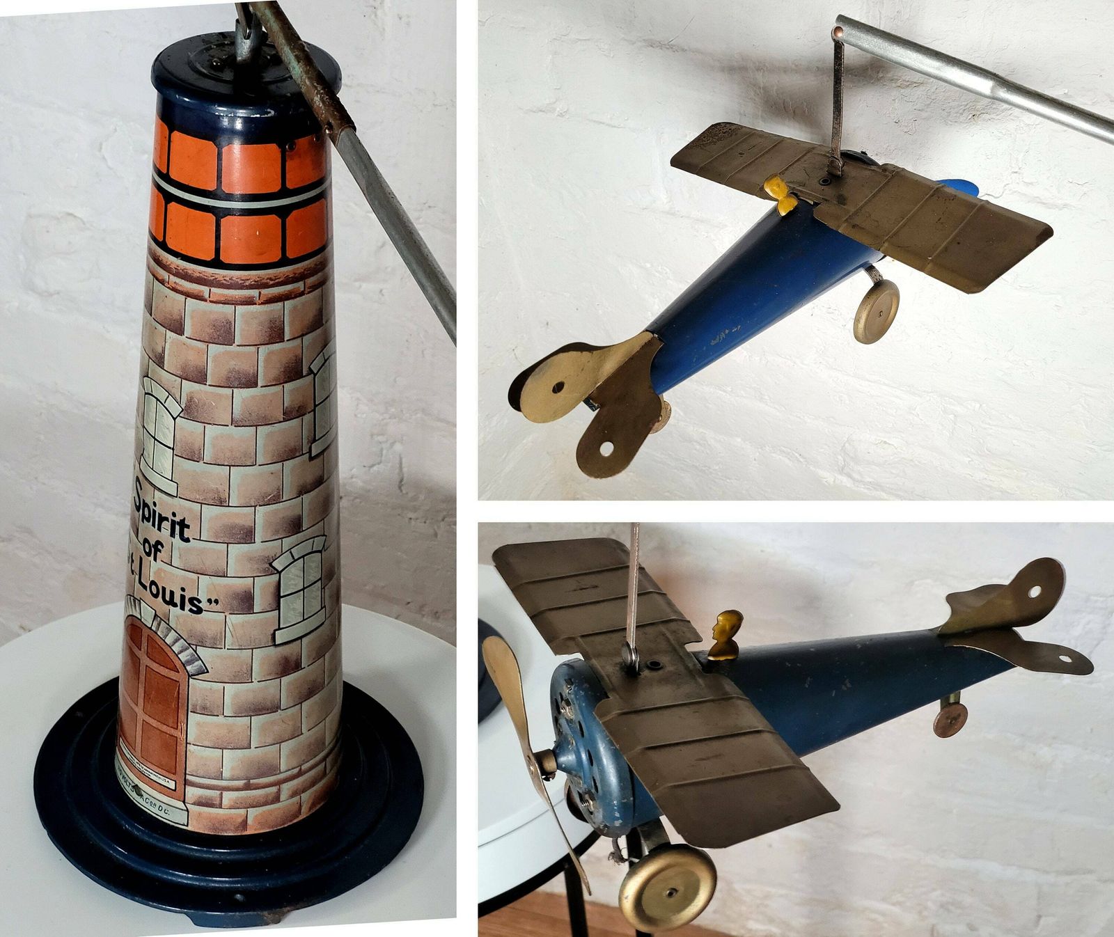 Antique Spirit Of St Louis Electric Powered Toy / United Electrical Mfg Toys / Vintage Planes / Vintage Aviation / Charles Lindburg photo Home Decor