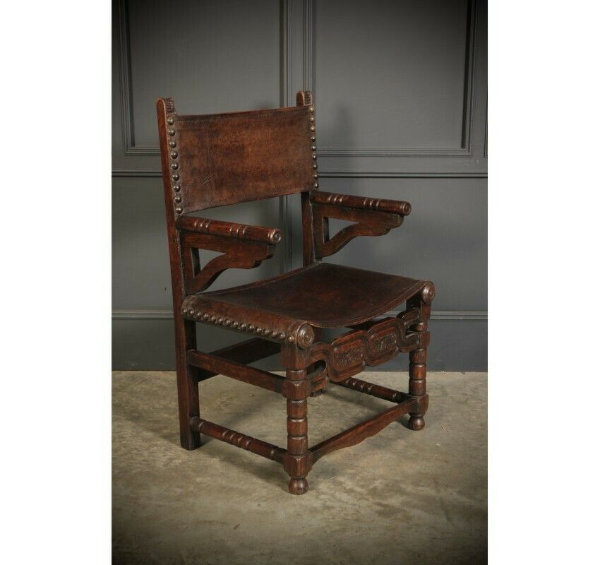 Pair Of Oak And Leather Armchairs photo buy