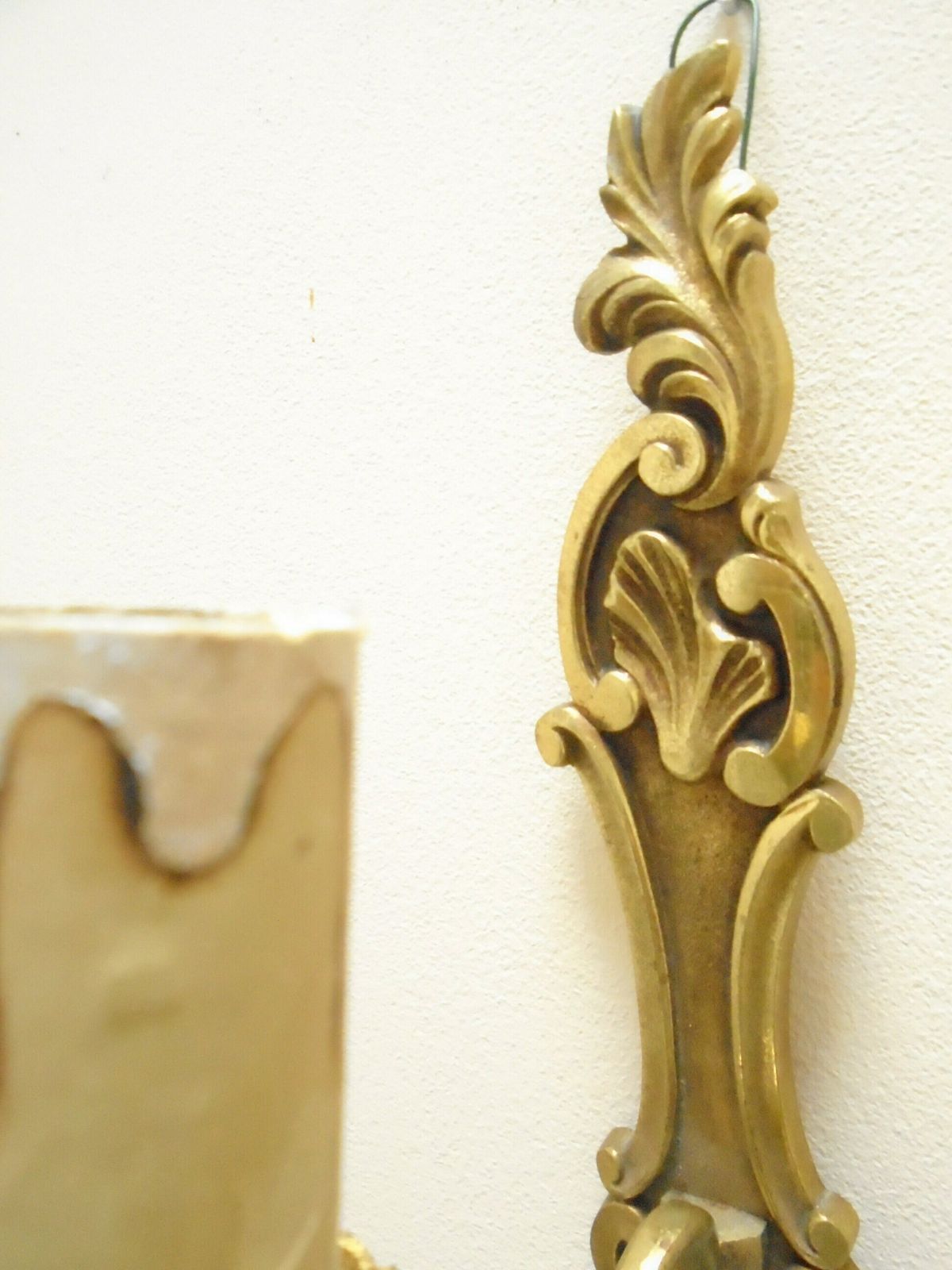 Single Arm Antique French Bronze Wall Candle Sconce, Art Nouveau Candle Holders, Electric Wall Sconce photo for sale