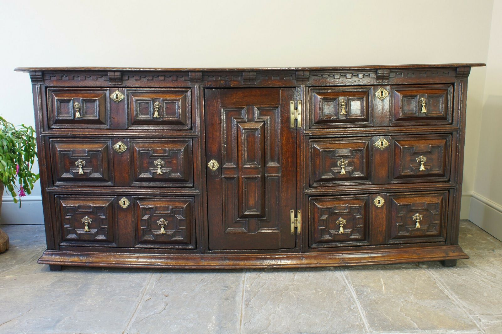 17th Century Oak Cushion Moulded Dresser Base photo buy