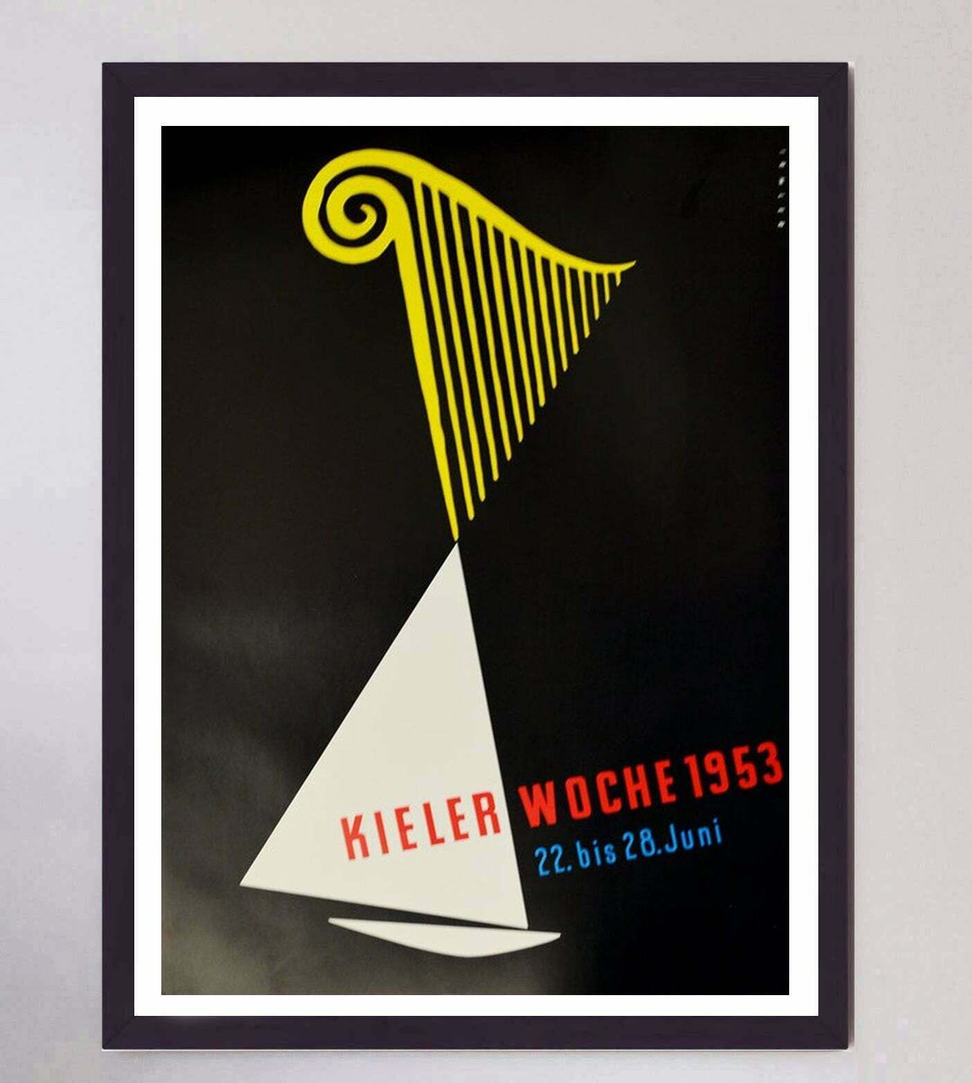 Kiel Week (Kieler Woche) 1953 Original Vintage Poster photo furniture