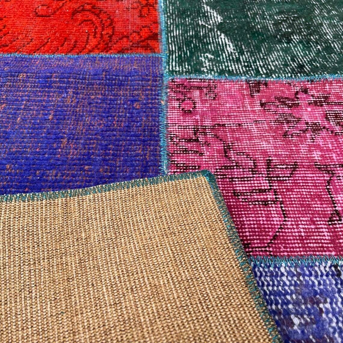 Unique Turkish Vintage Distressed Patchwork Rug photo 471.0