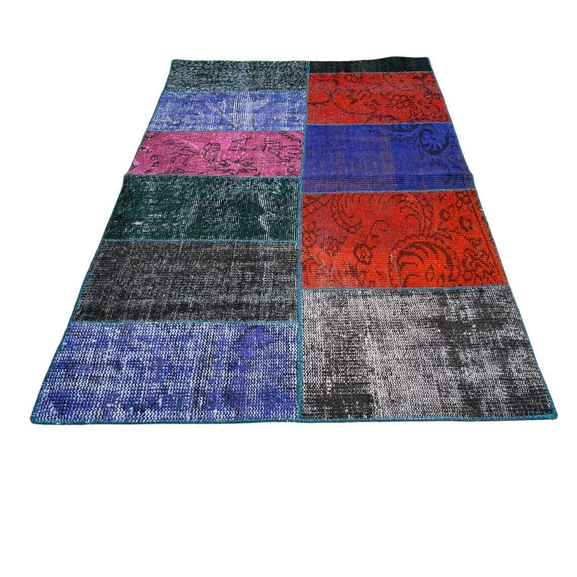 Unique Turkish Vintage Distressed Patchwork Rug photo vinterior