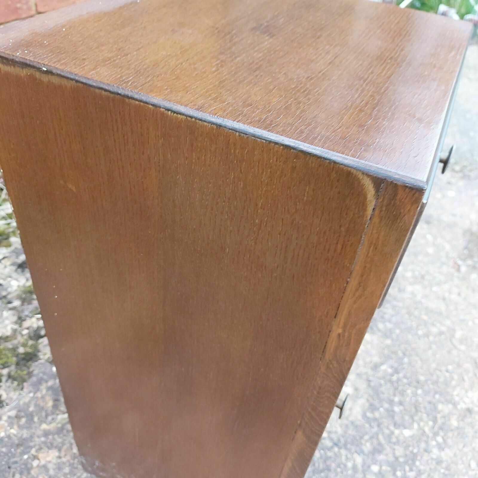 Vintage, Mid Century Plywood And Veneer Bedside Cabinet With Drawer & Cupboard photo Furniture